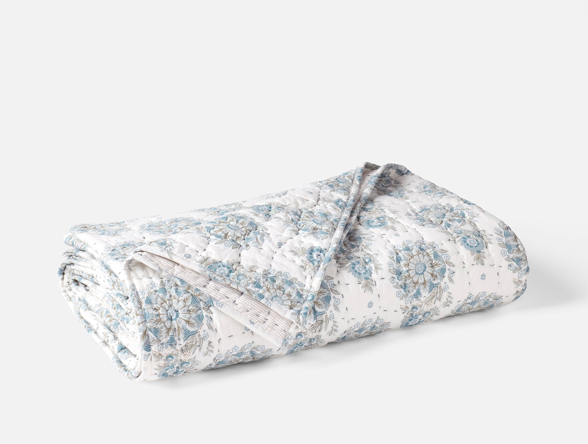 Coyuchi Tidal Flores Handstitched Organic Quilt