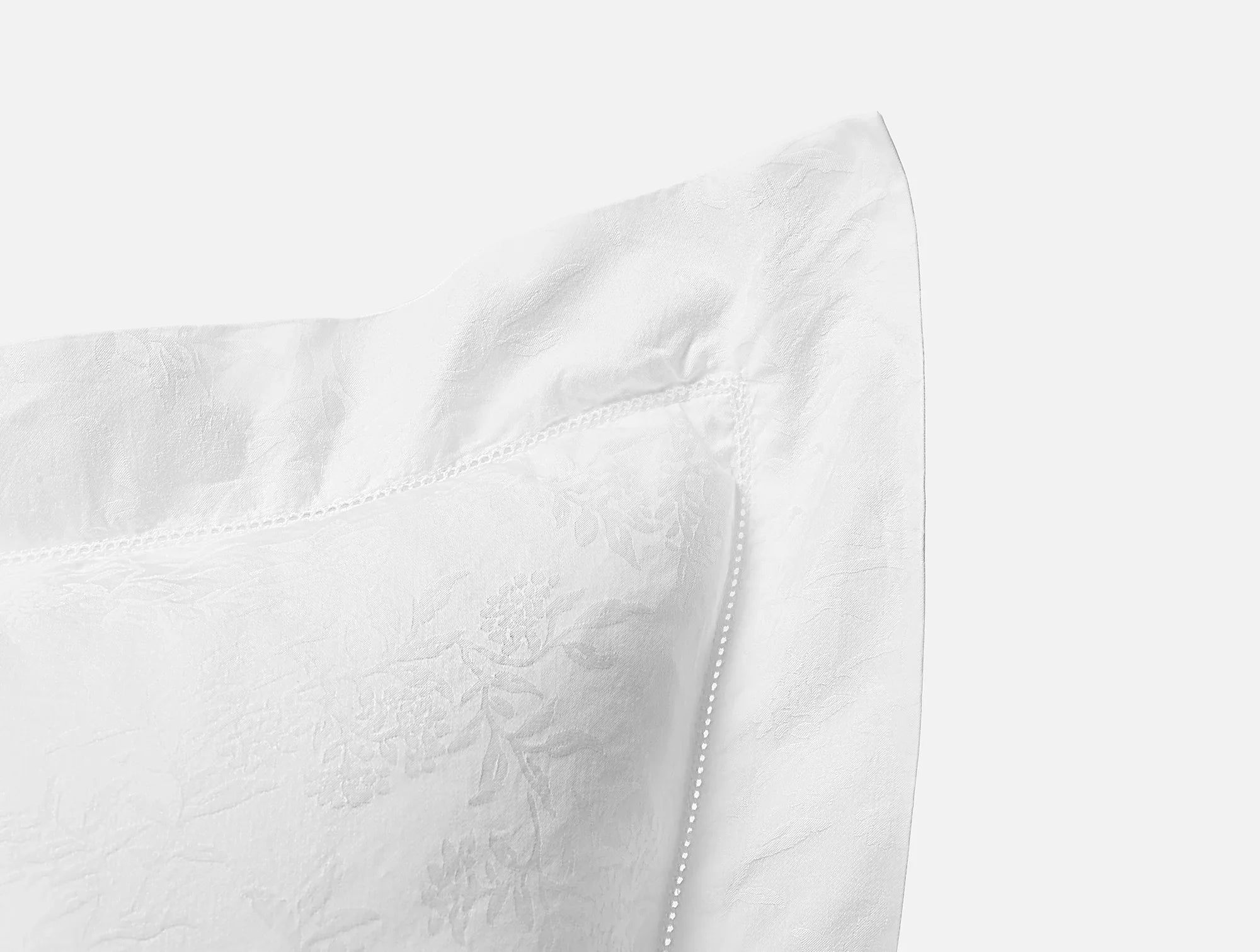 Coyuchi Euro Sham Alpine White Heirloom Organic Sateen Jacquard Duvet Cover