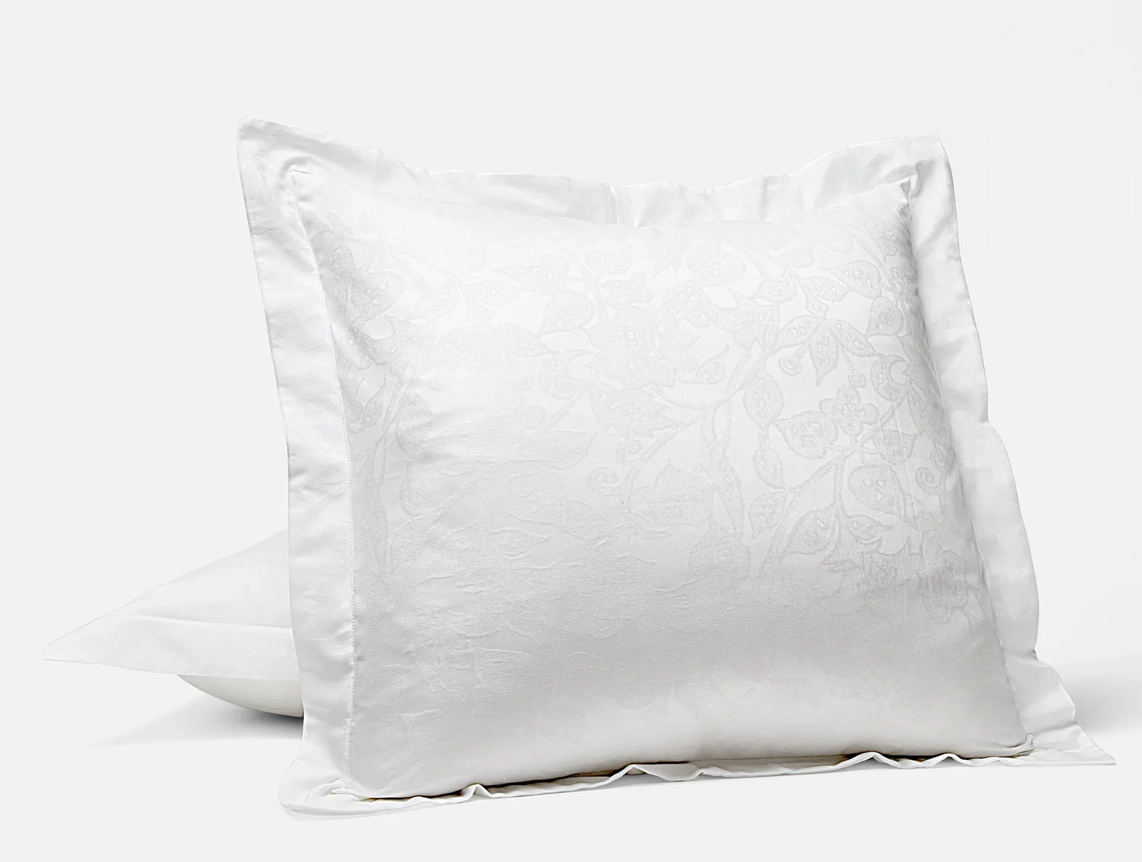 Coyuchi Euro Sham Alpine White Heritage Organic Percale Jacquard Duvet Cover
