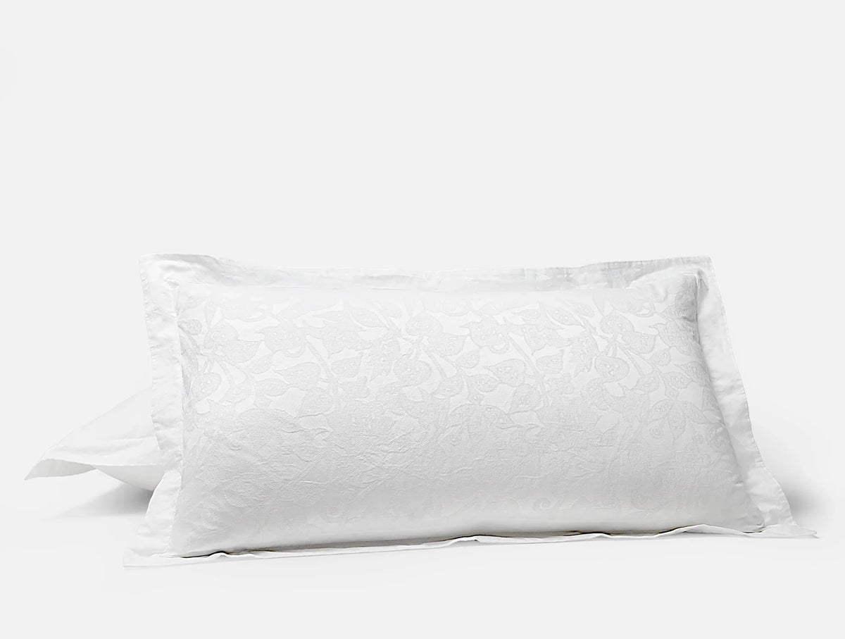 Coyuchi King Sham Alpine White Heritage Organic Percale Jacquard Duvet Cover