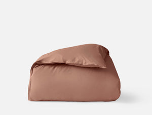 Coyuchi Praline Organic Crinkled Percale Duvet Cover