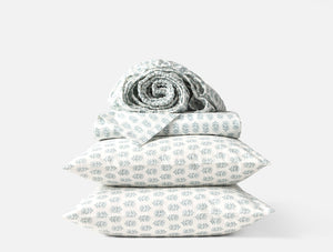 Coyuchi Dew Chrysanthemum Organic Print Percale Sheet Set