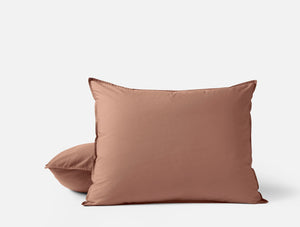 Coyuchi Standard Sham Praline Organic Crinkled Percale Duvet Cover