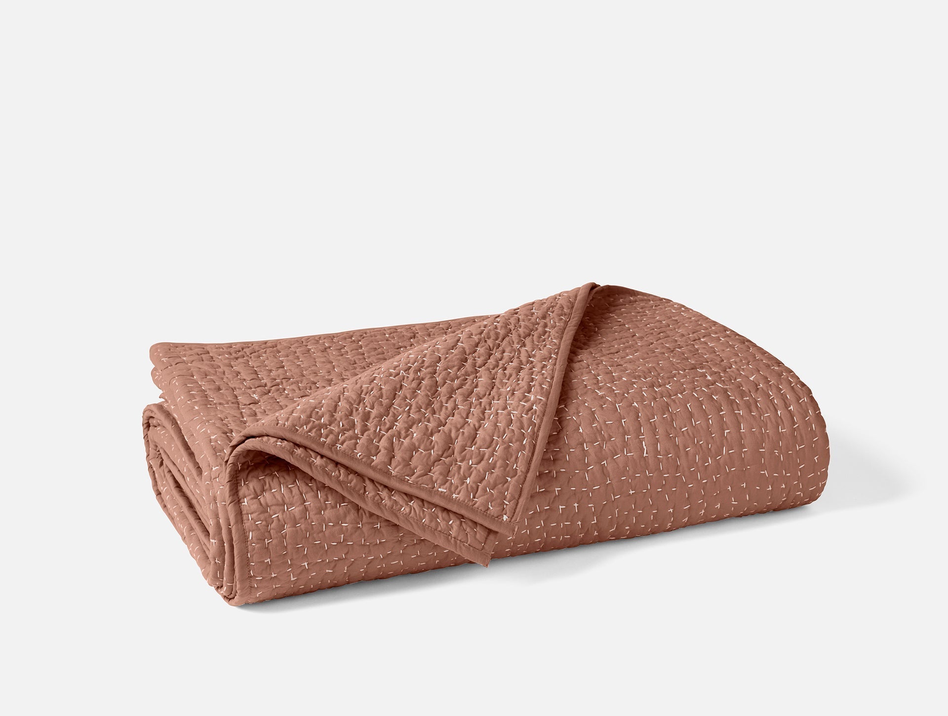 Coyuchi Praline Pebbled Handstitched Organic Quilt