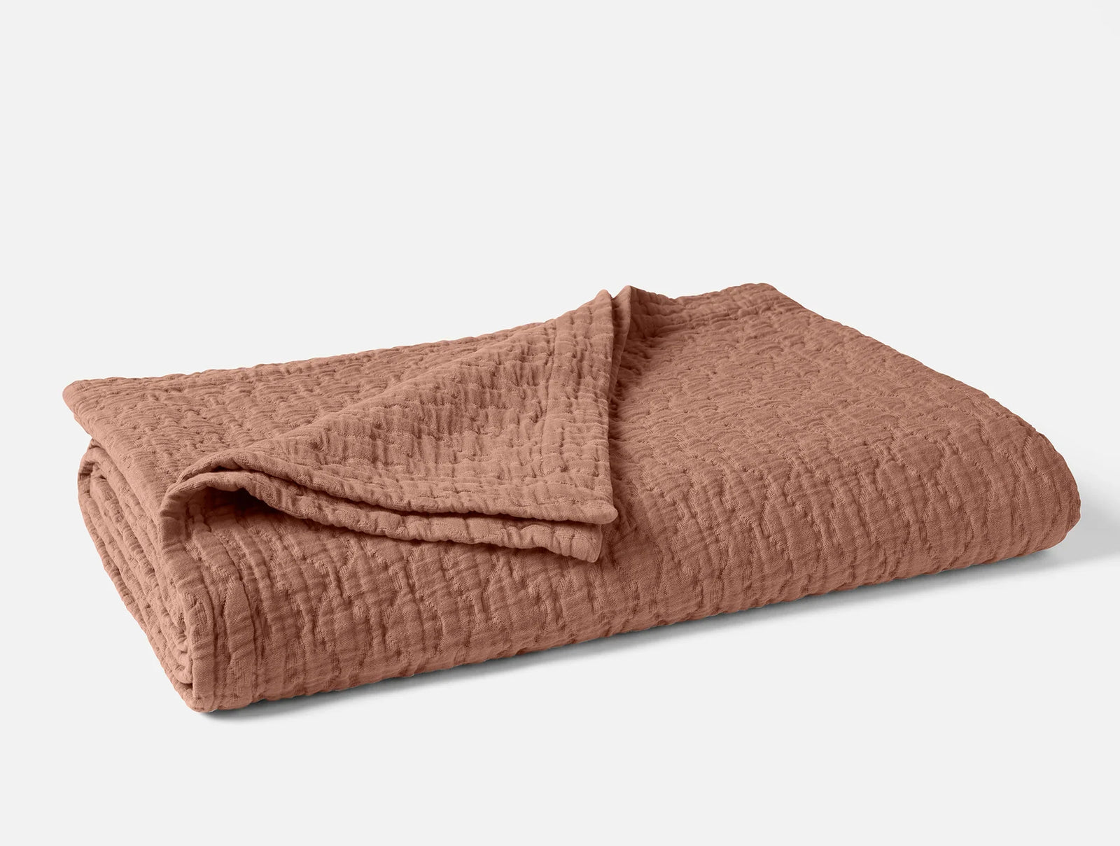 Coyuchi King Praline Pescadero Matelasse Organic Blanket