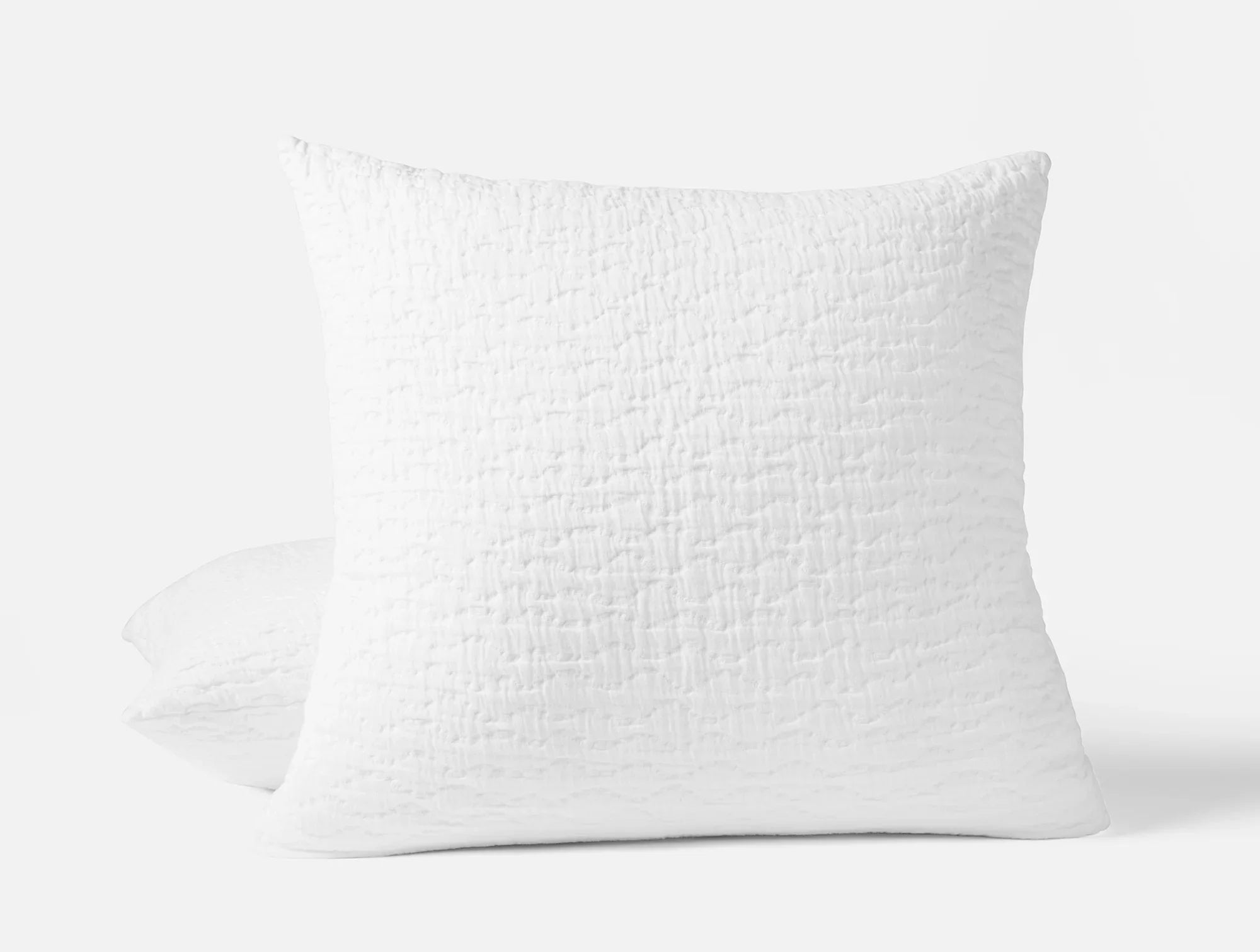 Coyuchi Euro Sham Alpine White Pescadero Matelasse Organic Blanket