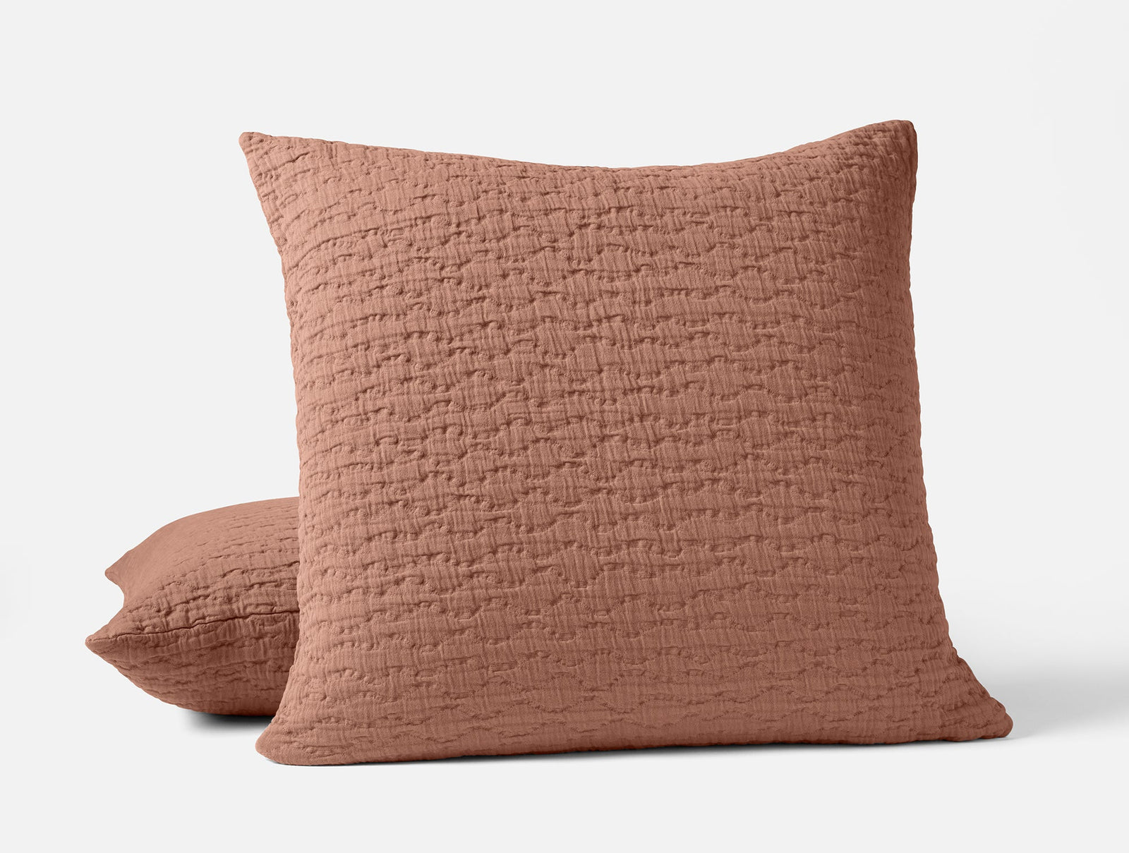 Coyuchi Euro Sham Praline Pescadero Matelasse Organic Blanket