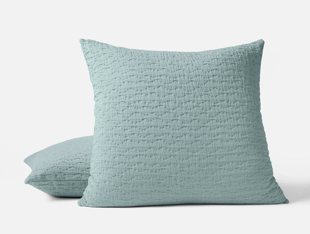 Coyuchi Euro Sham Tidal Pescadero Matelasse Organic Blanket