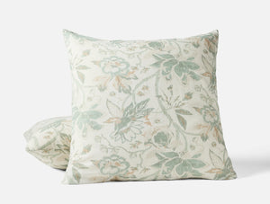 Coyuchi Euro Sham Natural w Sage Sea Bloom Print Duvet Cover