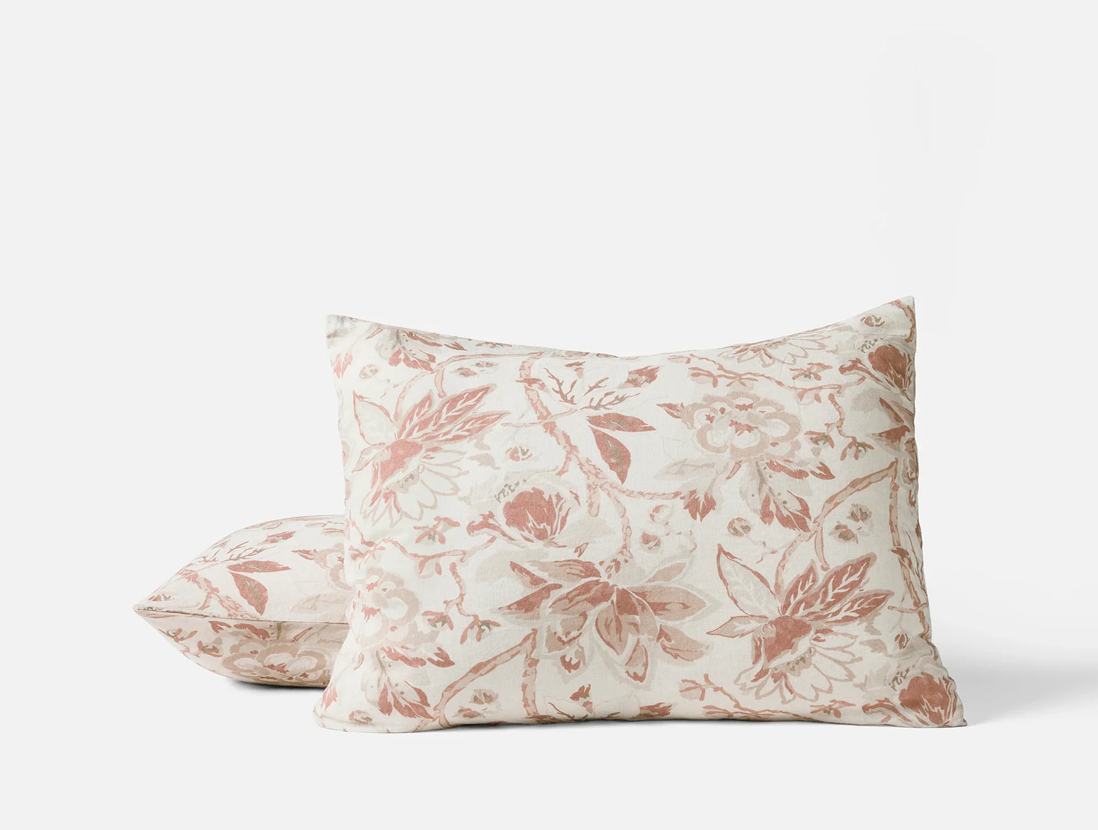 Coyuchi Standard Sham Natural w Praline Sea Bloom Print Duvet Cover