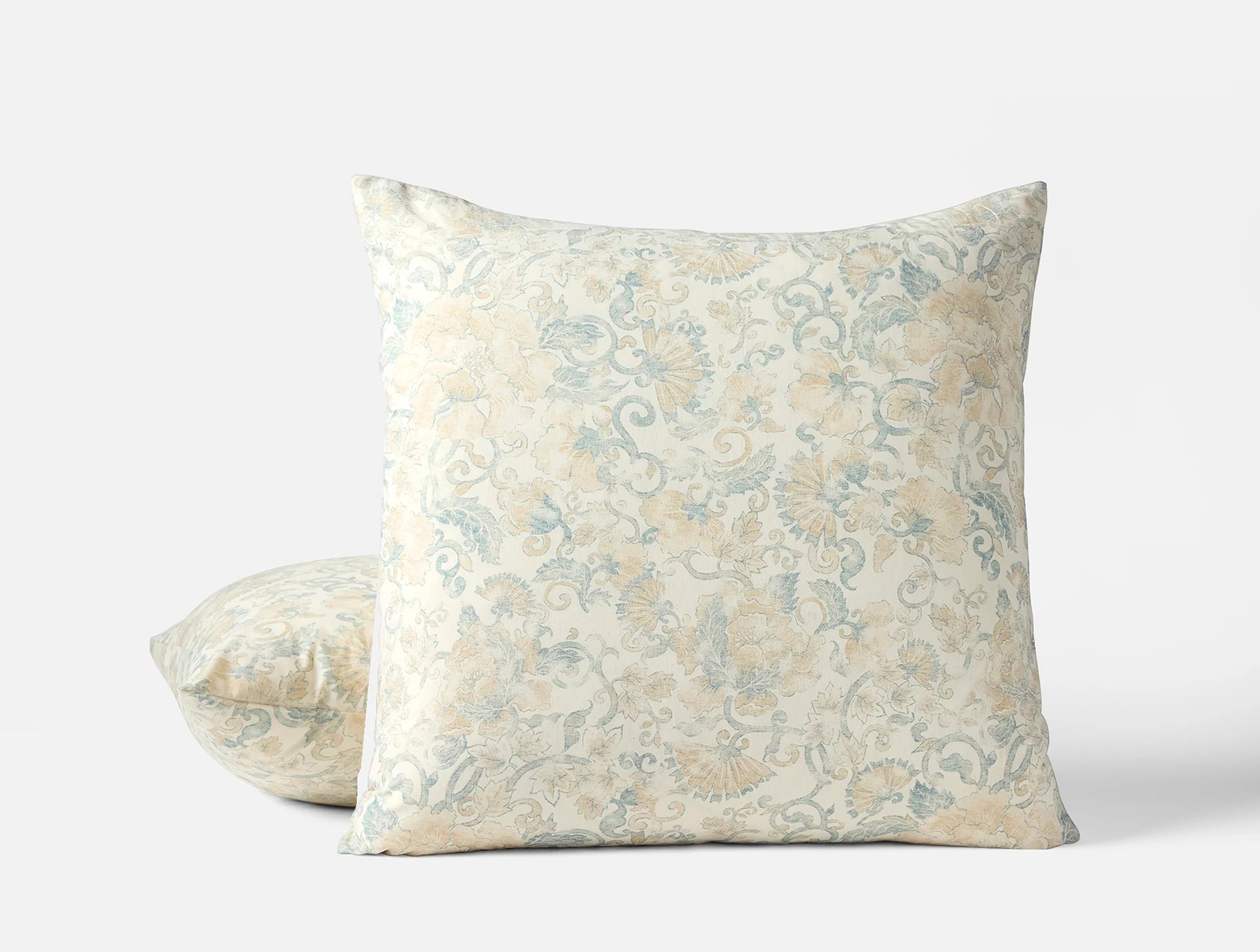 Coyuchi Euro Sham Tidal w Doe Solana Organic Print Duvet Cover