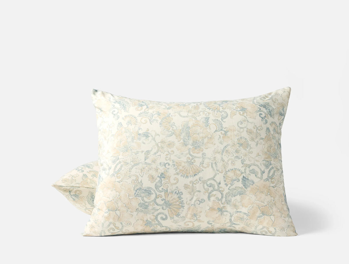 Coyuchi Standard Sham Tidal w Doe Solana Organic Print Duvet Cover