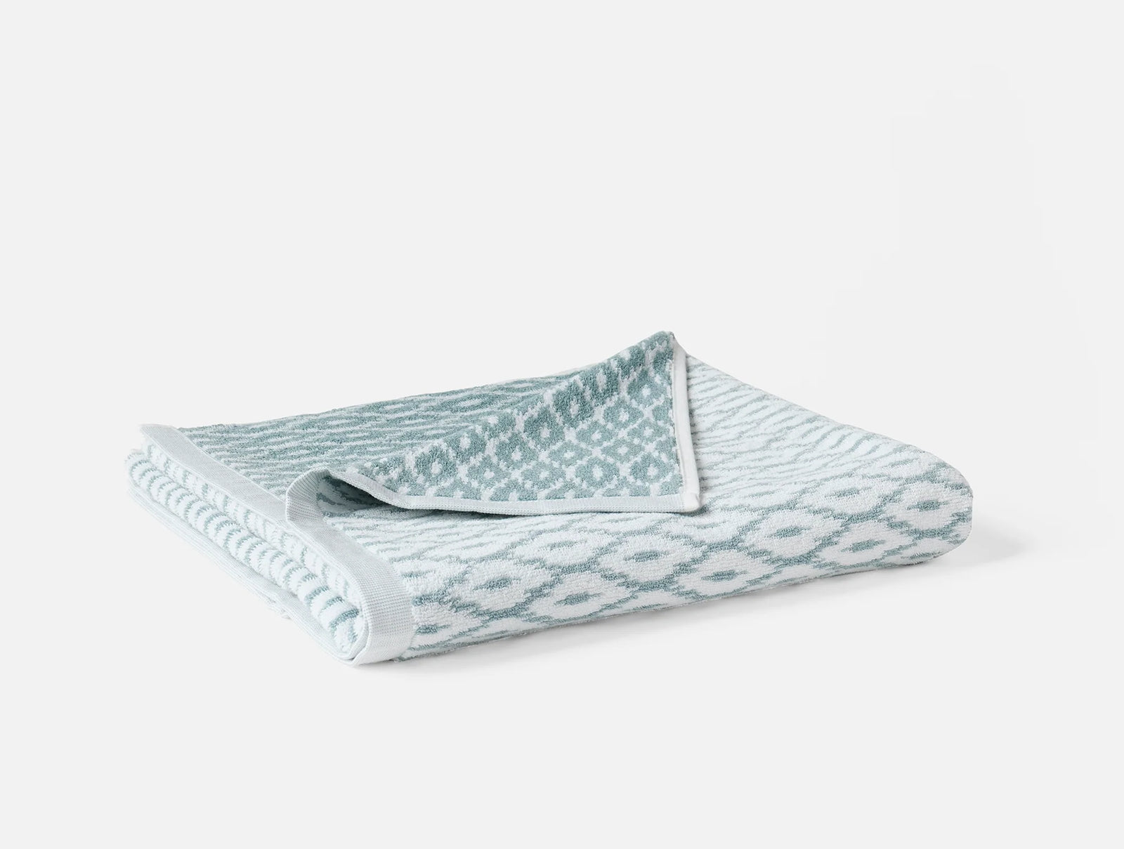 Coyuchi Bath Towel Alpine White Pacific Blue Stinson Organic Towels
