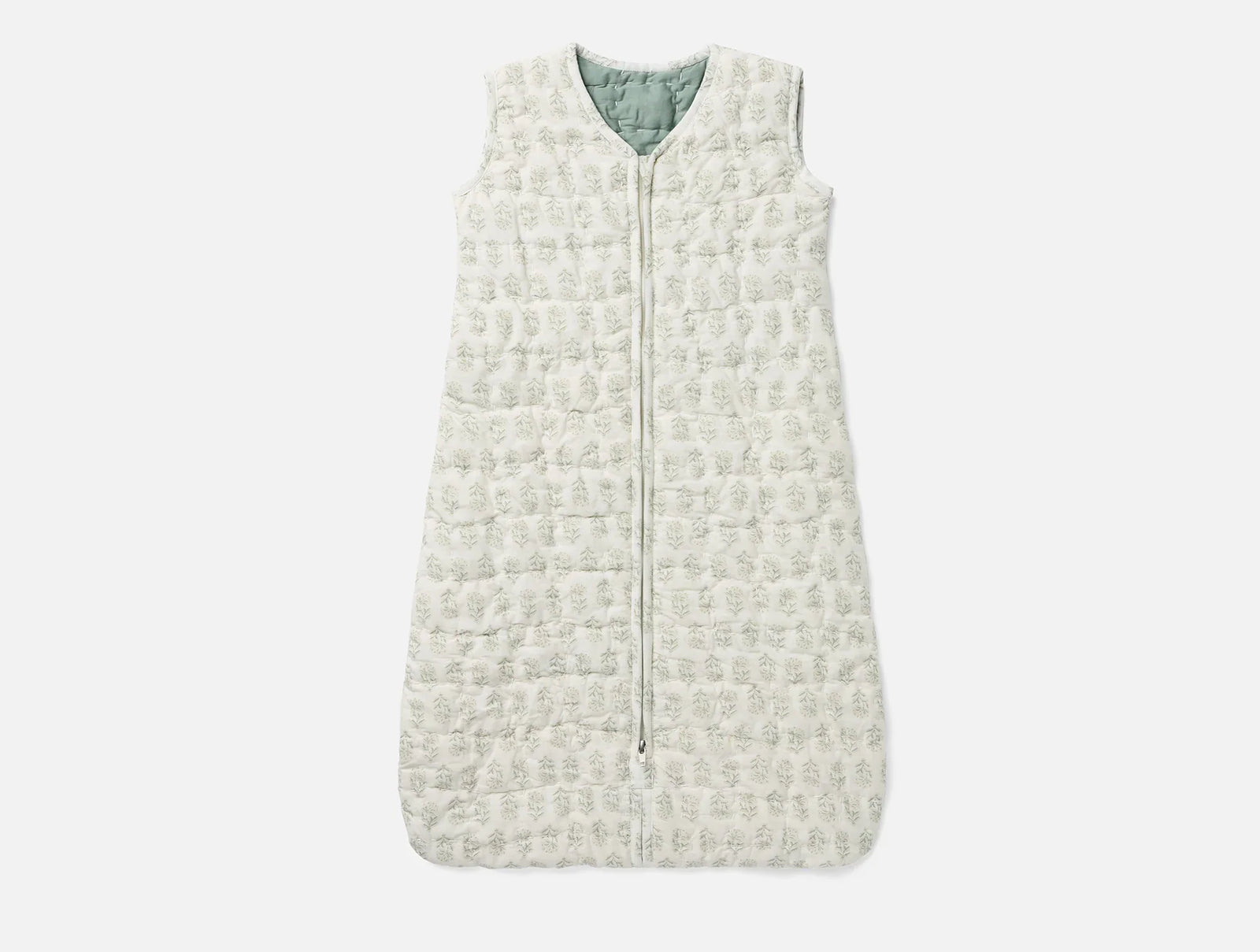 Coyuchi Seafoam Chrysanthemum 6-12 Months Pebbled Handstitched Organic Snuggle Sack