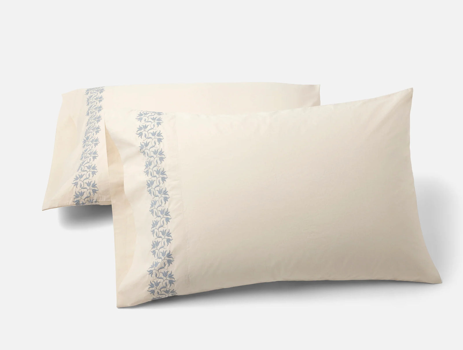 Coyuchi Pillowcase Set- Standard Seal Lily Refined Organic Percale Sheet Set