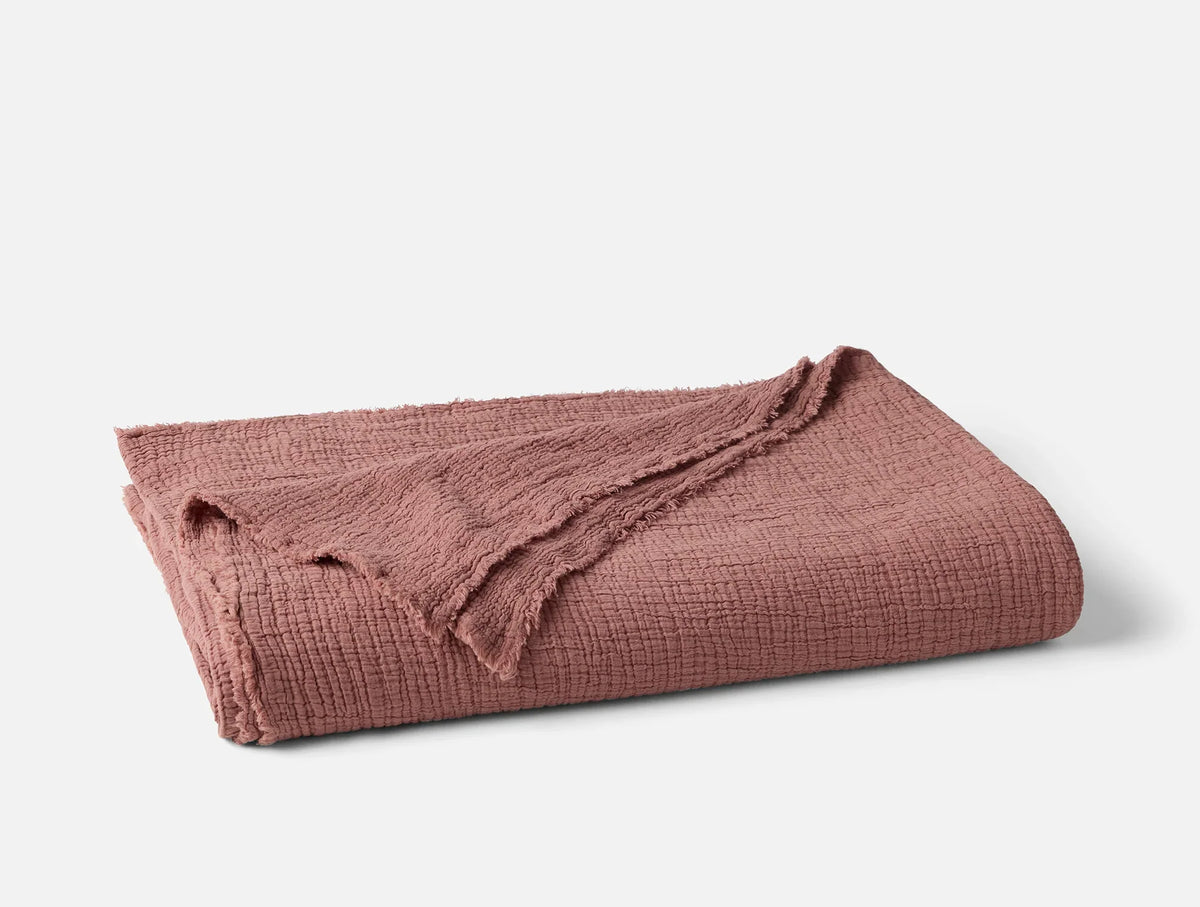 Coyuchi Plum Blossom Topanga Organic Matelasse Blanket