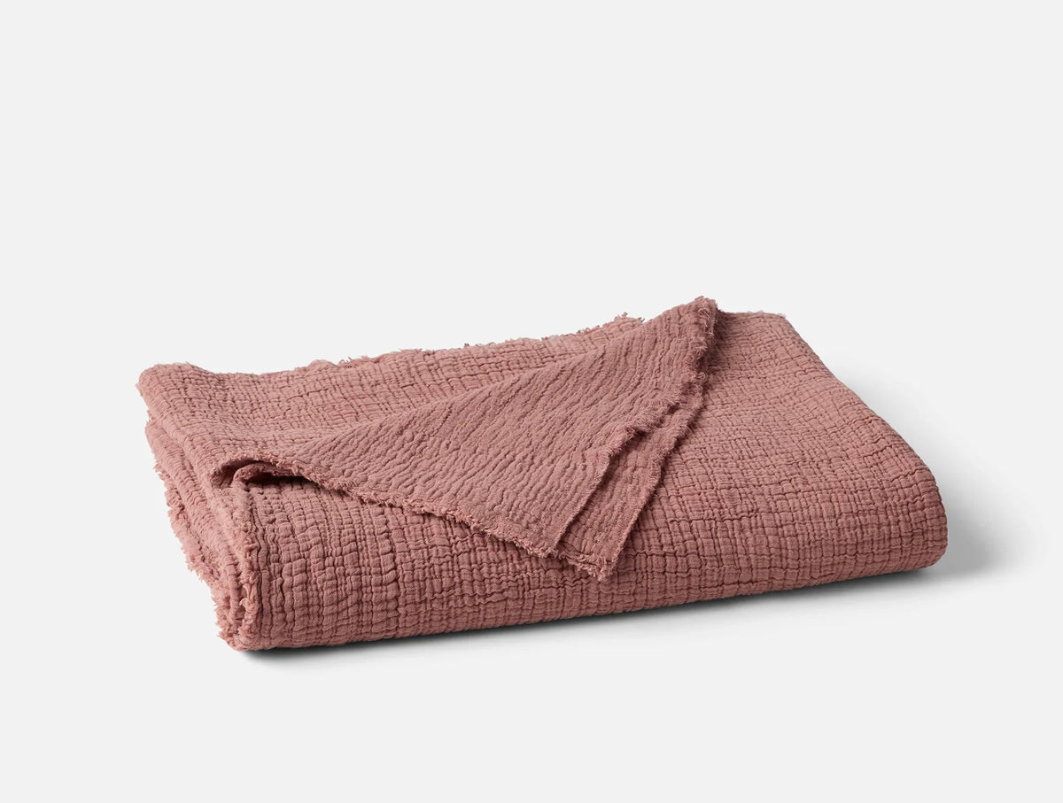 Coyuchi Throw Plum Blossom Topanga Organic Matelasse Blanket