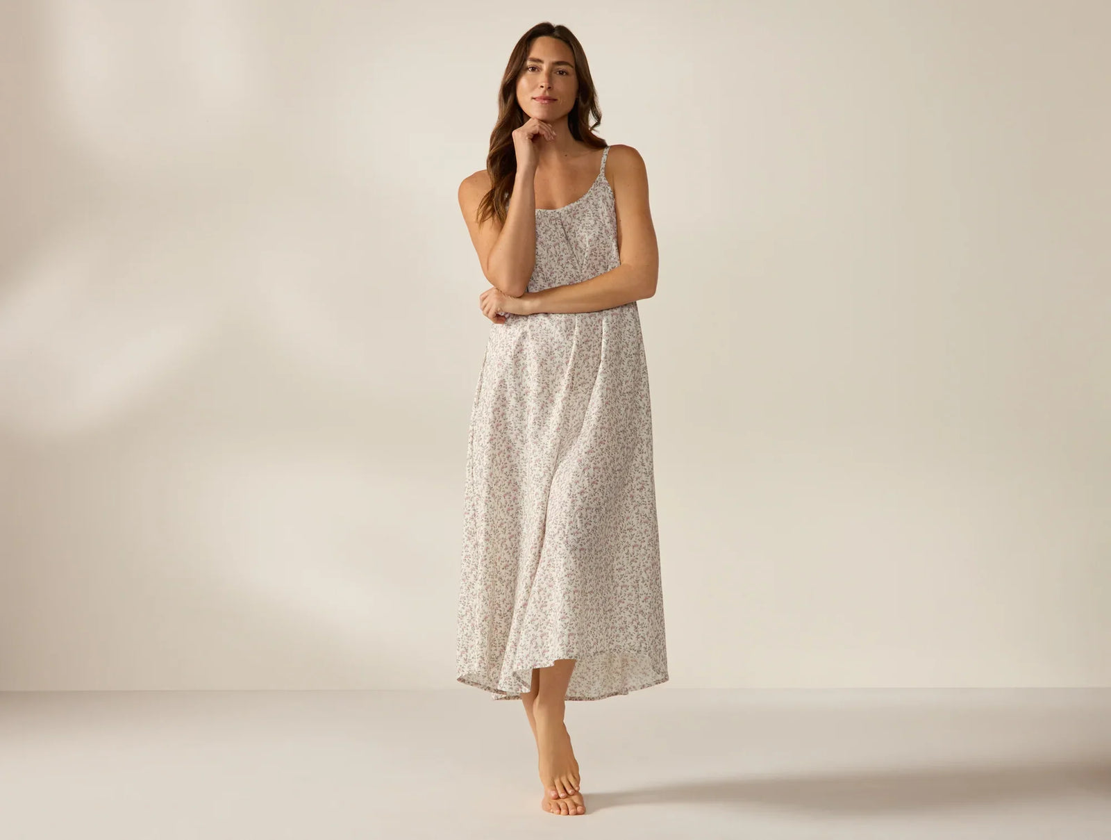 Coyuchi Medium Plum Blossom Primrose Women’s Isla Organic Cotton Night Dress