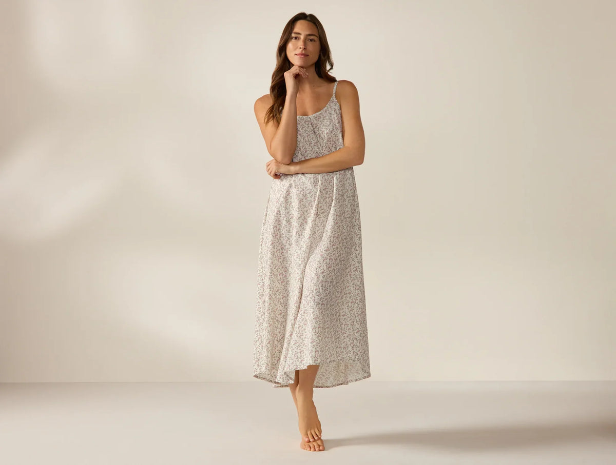 Coyuchi Small Plum Blossom Primrose Women’s Isla Organic Cotton Night Dress