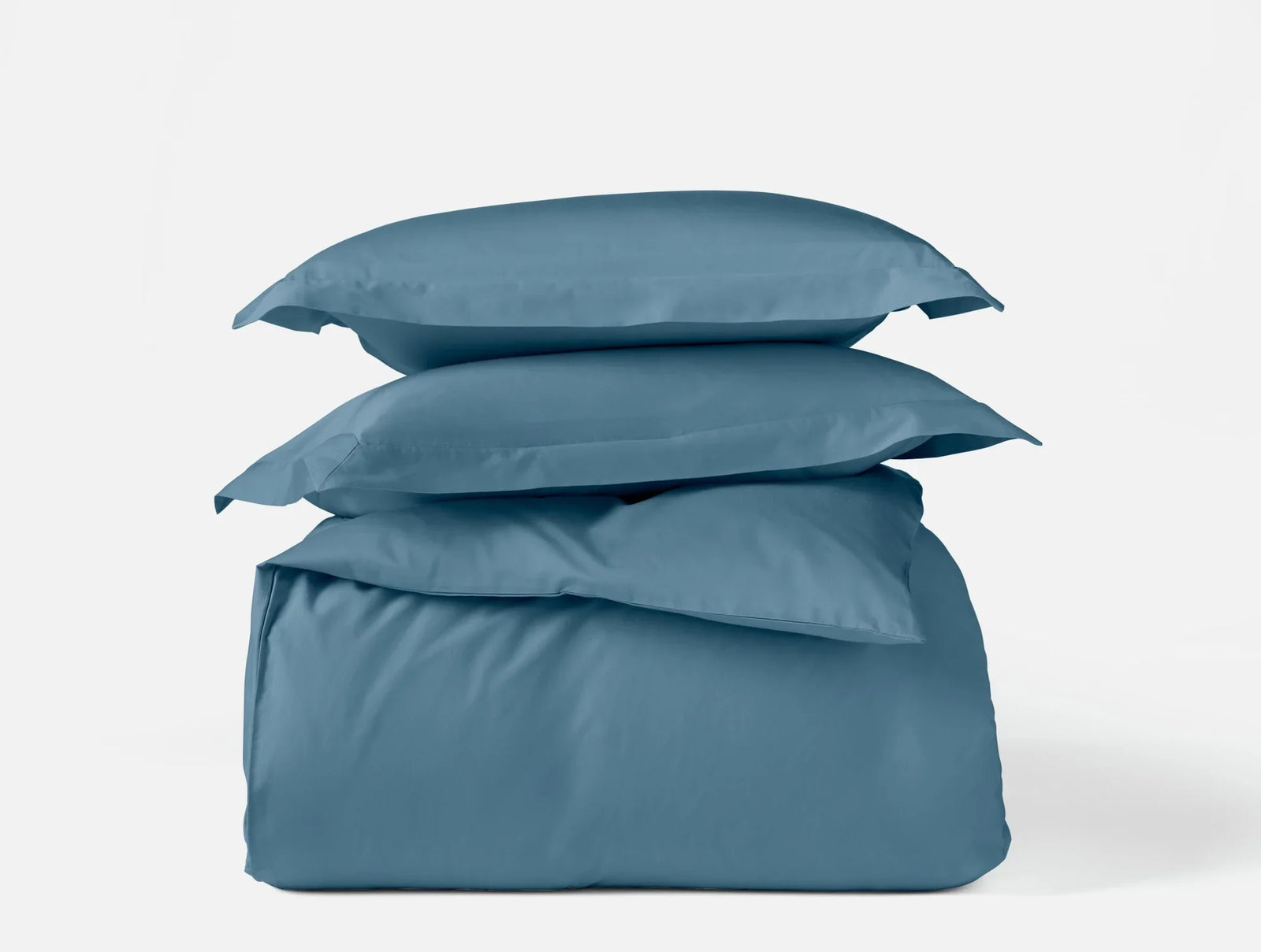 Coyuchi Twin Cerulean Classic Organic Sateen Duvet Cover Set