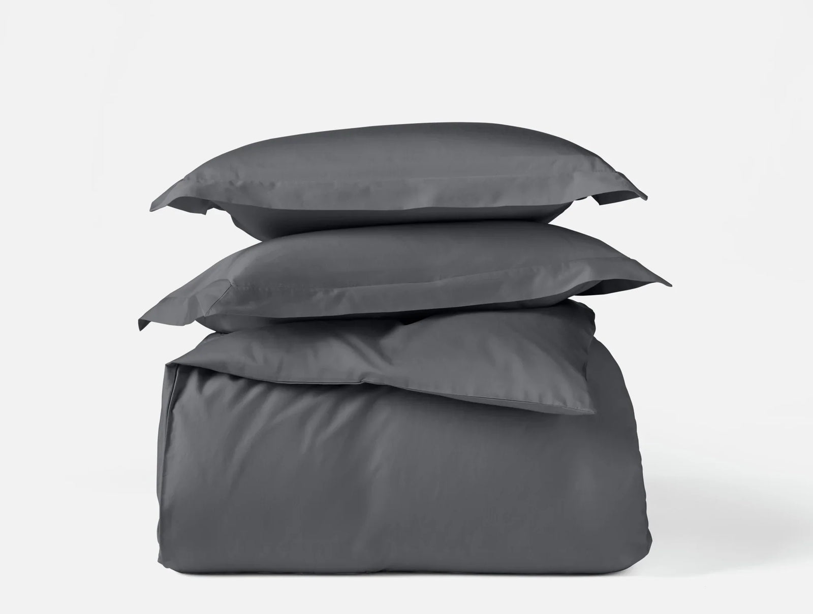 Coyuchi Twin Graphite Classic Organic Sateen Duvet Cover Set