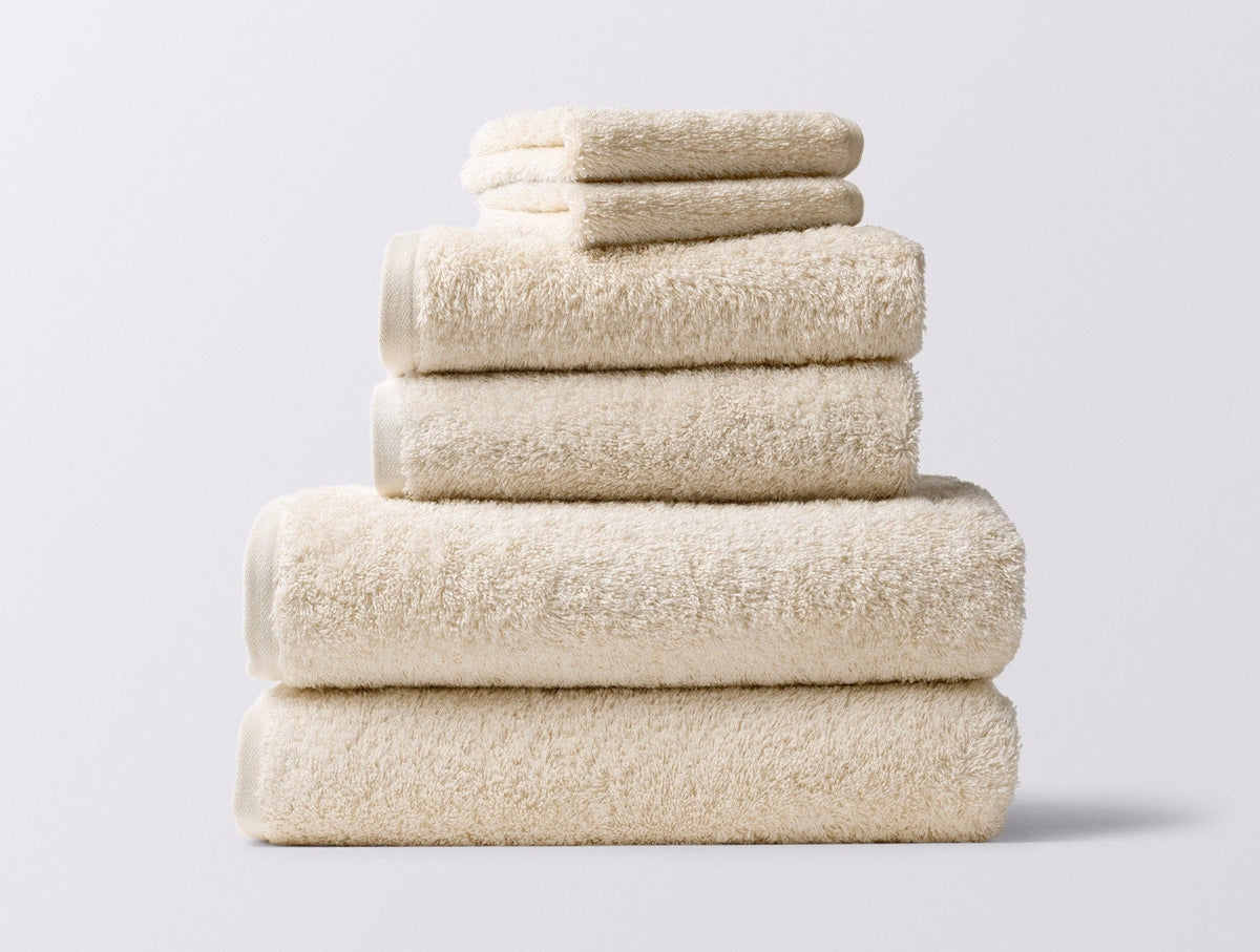 Coyuchi 6 pc Towel Set Undyed Cloud Loom Organic Towels &amp; Bath Mat