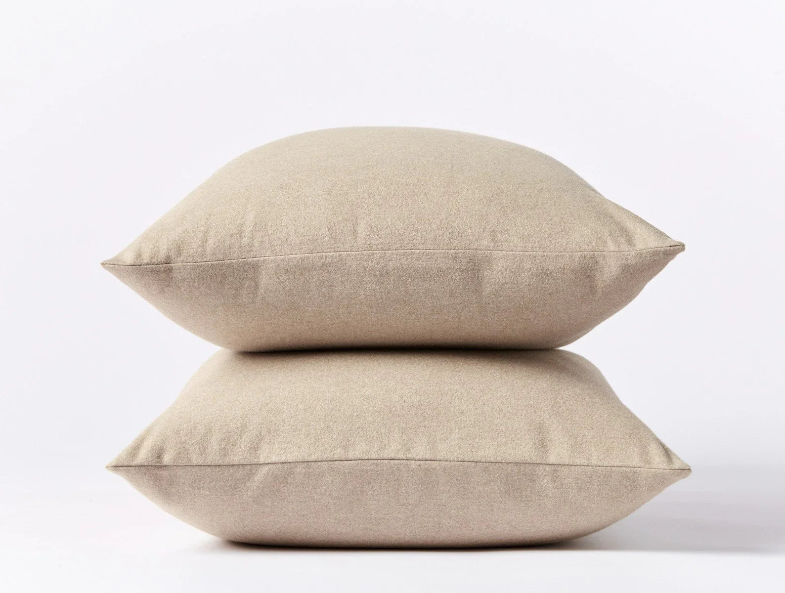 Coyuchi Pillowcase- King Camel Heather Cloud Brushed Organic Flannel Sheet Set