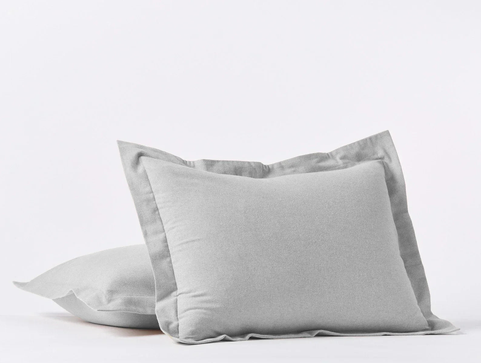 Coyuchi Sham - Standard Pale Gray Heather Cloud Brushed Organic Flannel Duvet Cover