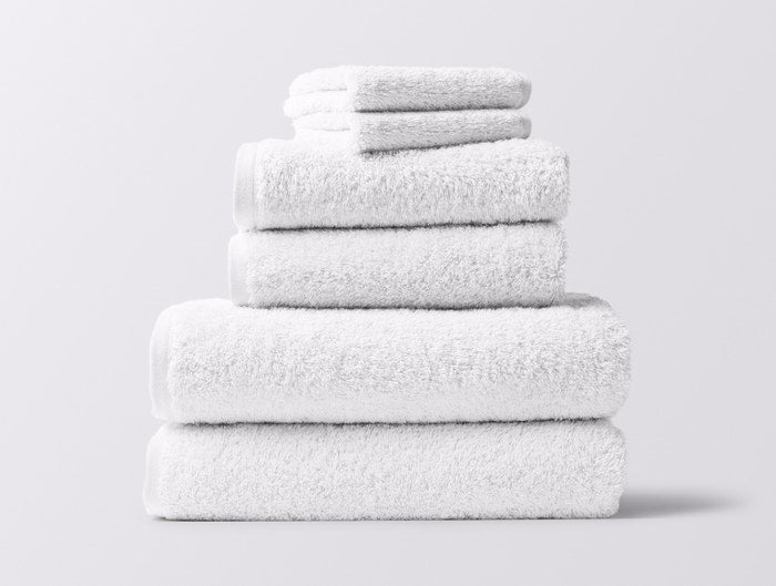 Coyuchi 6 pc Towel Set Alpine White Cloud Loom Organic Towels &amp; Bath Mat