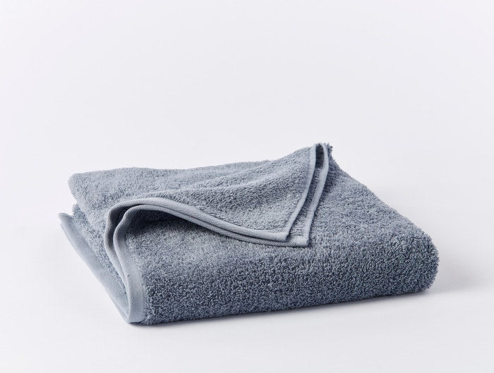 Coyuchi Steel Blue Cloud Loom Organic Towels & Bath Mat