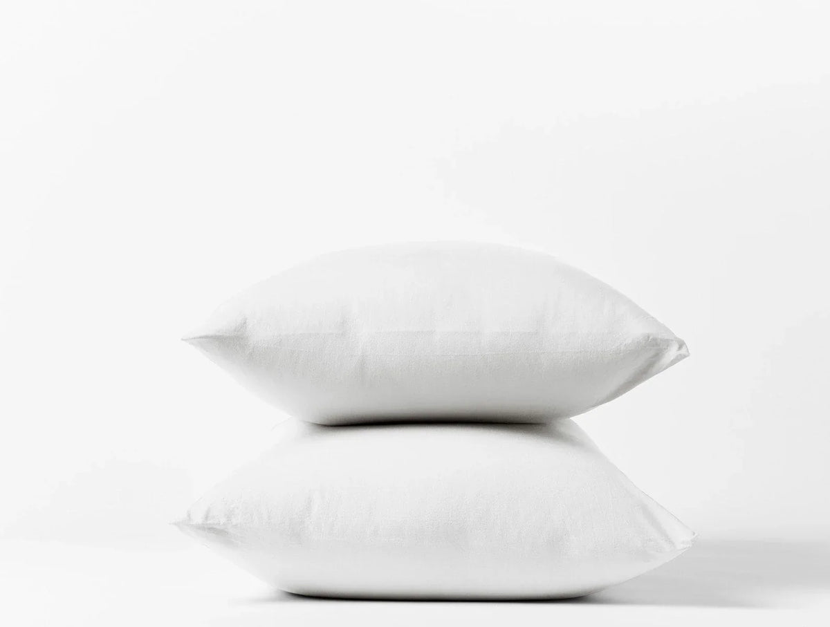 Coyuchi Standard Queen Pillowcase Set Alpine White Organic Crinkled Percale Sheet Set