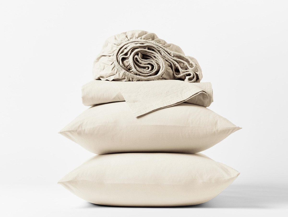 Coyuchi Undyed Organic Crinkled Percale™ Sheet Set