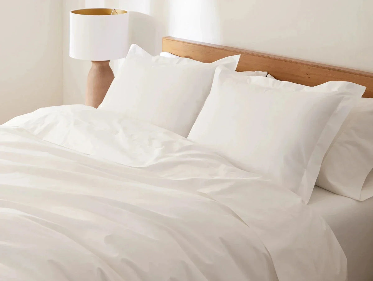 Coyuchi Alpine White Heritage Organic Percale Duvet Cover