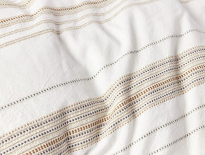 Coyuchi King Soft White w/Hazel Lobos Organic Duvet Cover