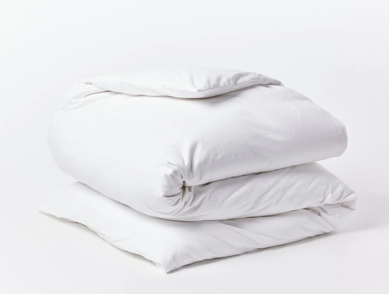 Coyuchi Full Queen Alpine White Cloud Brushed Organic Flannel Duvet Cover