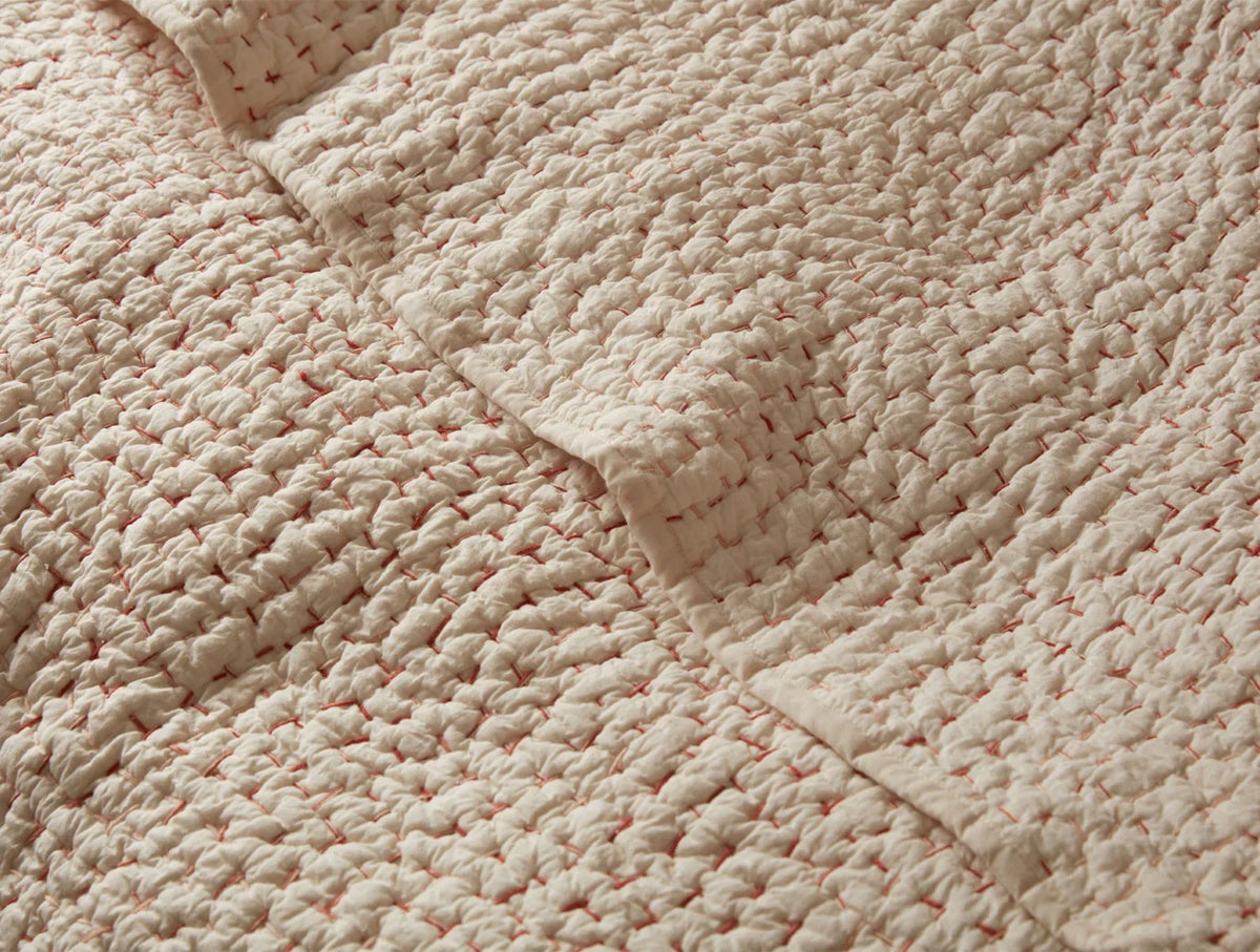 Coyuchi Euro Sham Undyed Pebbled Handstitched Organic Quilt
