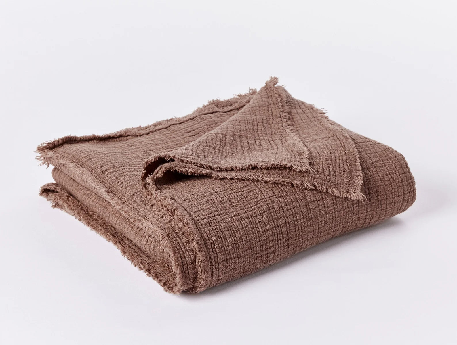 Coyuchi Throw Redwood Topanga Organic Matelasse Blanket