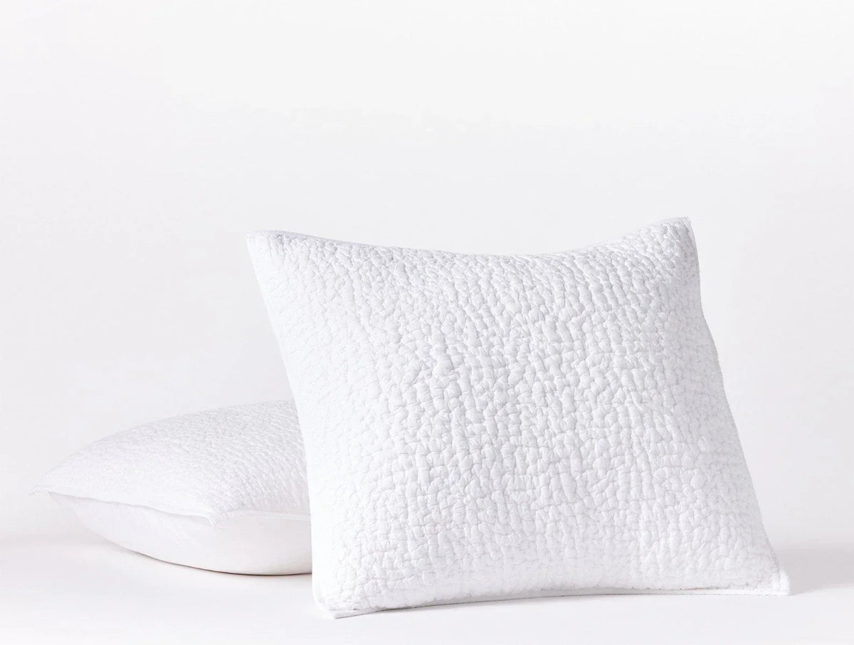 Coyuchi Euro Sham Alpine White Pebbled Handstitched Organic Quilt