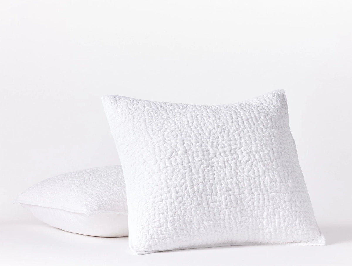 Coyuchi Euro Sham Alpine White Pebbled Handstitched Organic Quilt