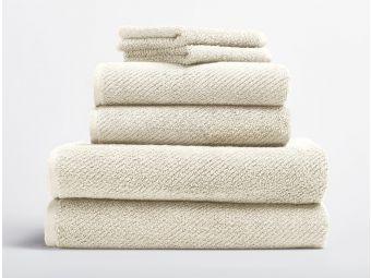 Coyuchi Towel Set - 6 Undyed Air Weight Organic Towels & Bath Mats