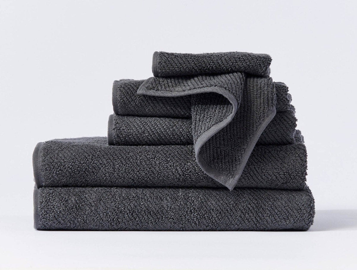 Coyuchi Towel Set - 6 Shadow Air Weight Organic Towels &amp; Bath Mats