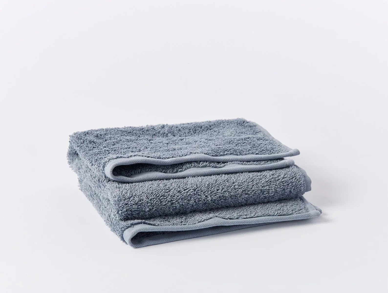 Coyuchi Hand Towel Steel Blue Cloud Loom Organic Towels & Bath Mat