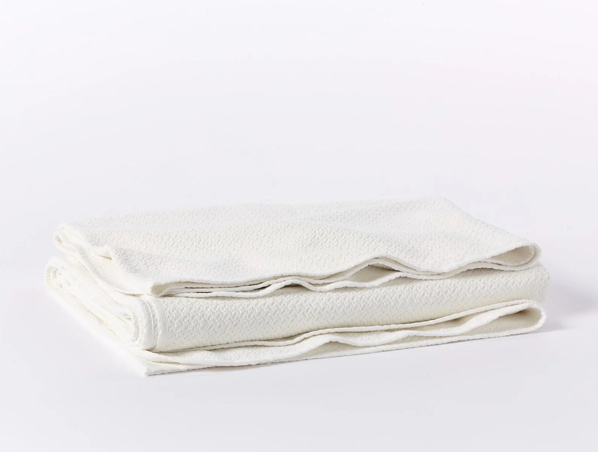 Coyuchi Twin White Honeycomb Organic Blanket