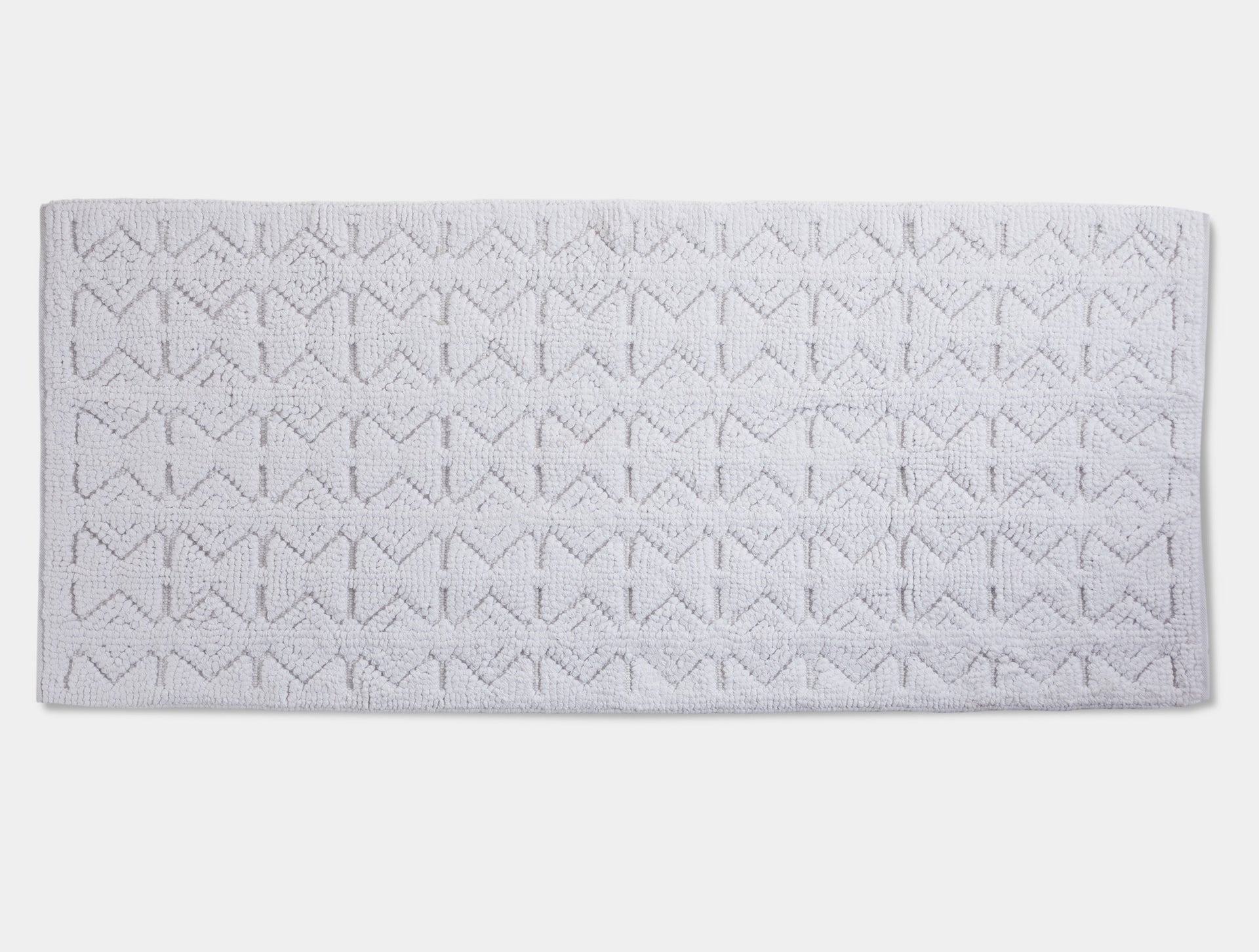 Coyuchi Bath Runner Alpine White w Fog Mosaic Canyon Organic Bath Rug