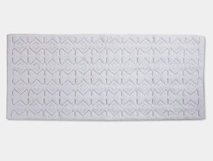 Coyuchi Bath Runner Alpine White w Fog Mosaic Canyon Organic Bath Rug