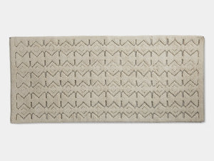 Coyuchi Bath Runner Undyed w Slate Mosaic Canyon Organic Bath Rug