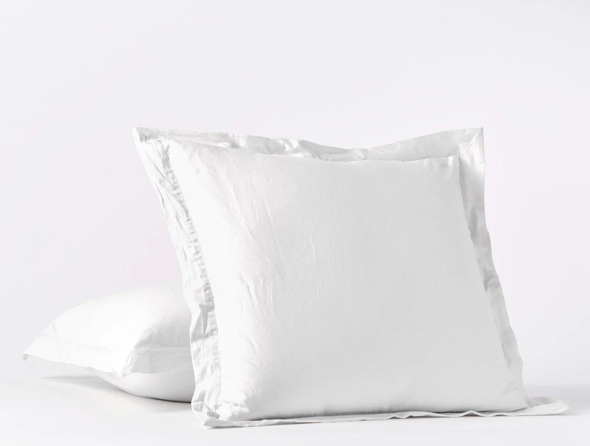 Coyuchi Euro Shams Alpine White Cloud Soft Organic Sateen Duvet Cover
