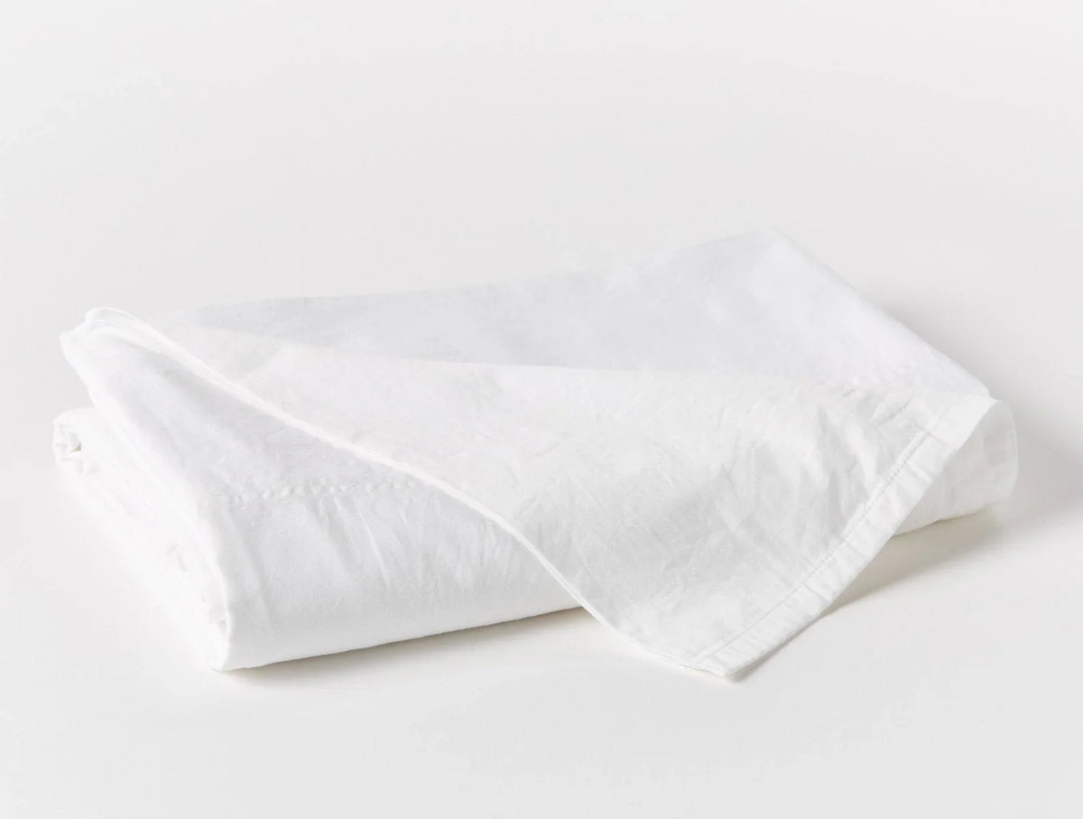 Coyuchi King Alpine White Cloud Soft Organic Sateen Flat Sheets