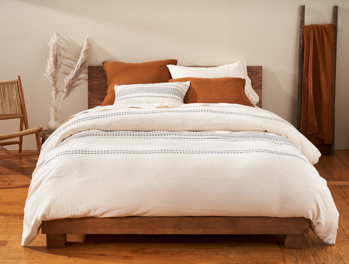 Coyuchi Rippled Stripe Organic Duvet Cover