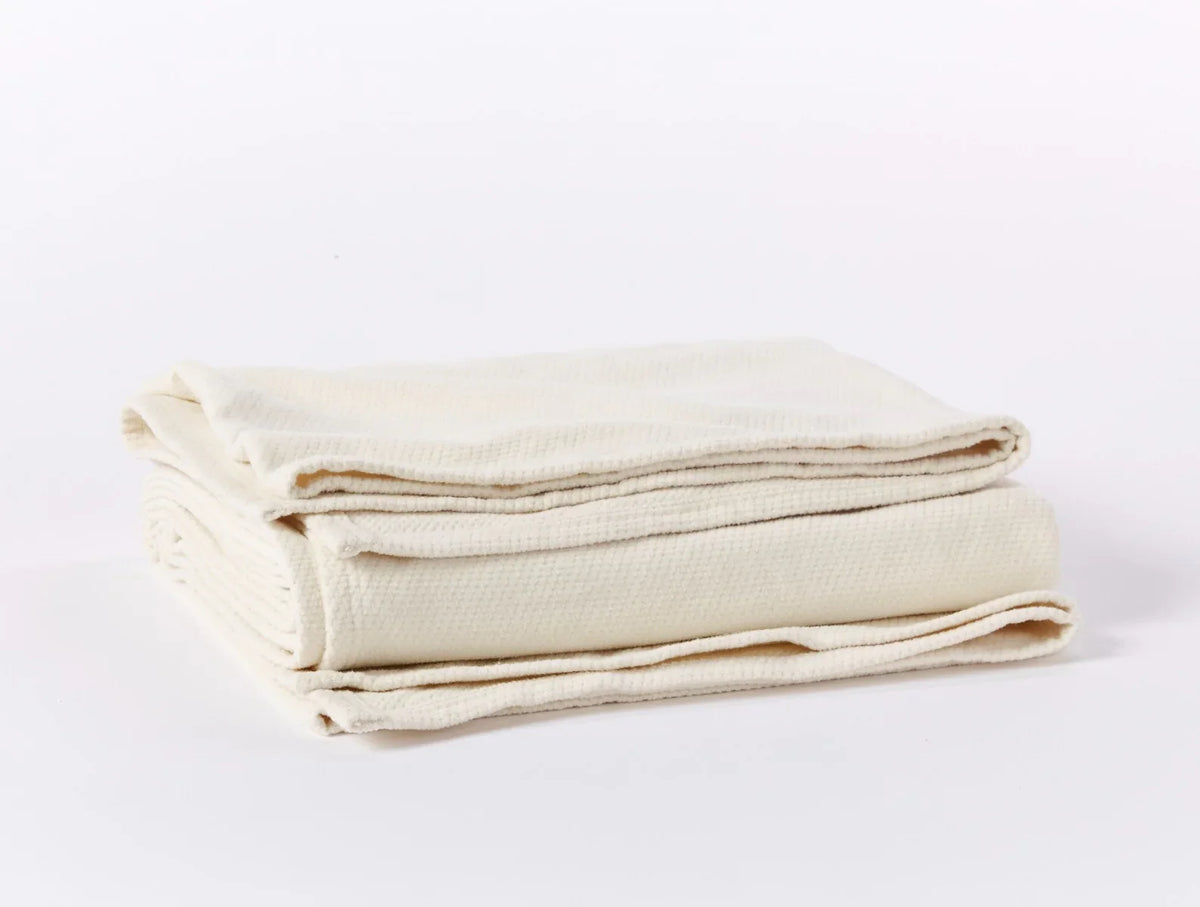 Coyuchi Undyed Sequoia Washable Organic Cotton &amp; Wool Blanket
